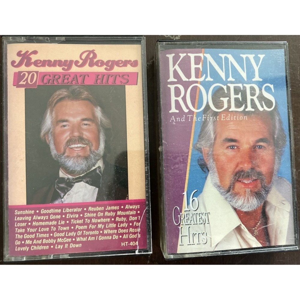Kenny Rogers 2 Cassette Tape Lot 20 Great Hits & First Edition Greatest Vintage